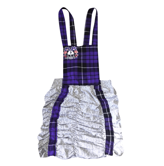 Grey and purple 2024 tartan school pinafore